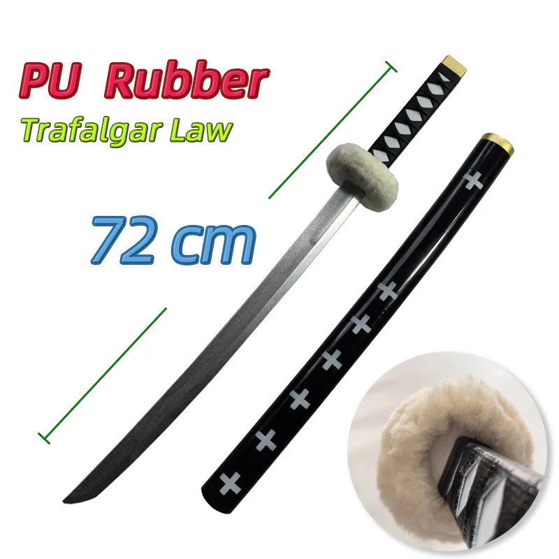 72cm Anime Cosplay Roronoa Zoro Katana Sword PU Wado Ichimonji Sword  Role Playing Aki Mizu Samurai Props Party toy Sword