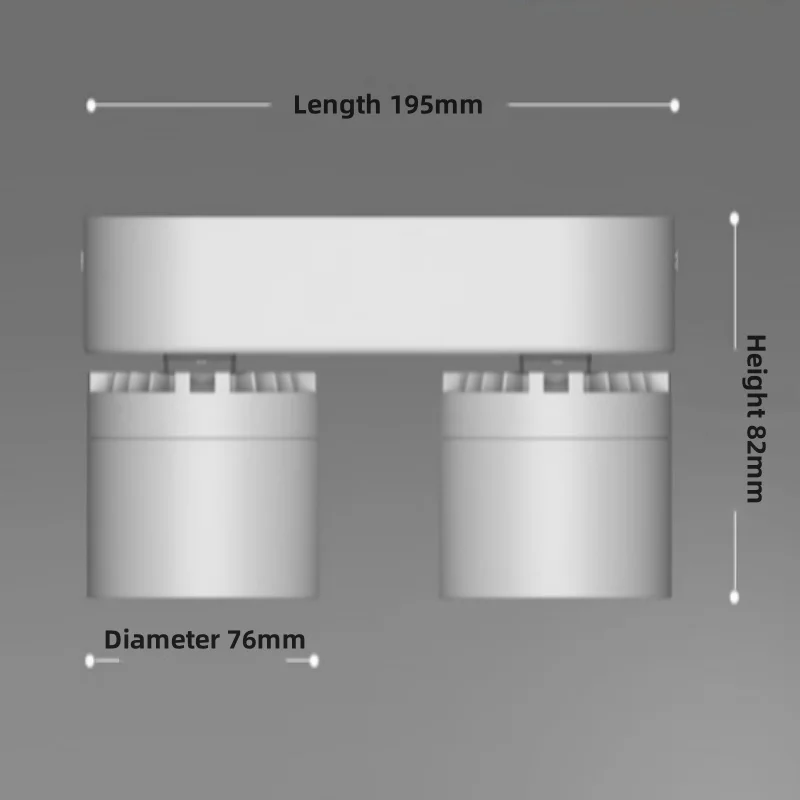 Lampu spot dua kepala, cahaya cob anti silau anti sudut dapat disesuaikan tanpa lubang cahaya turun tanpa lampu utama