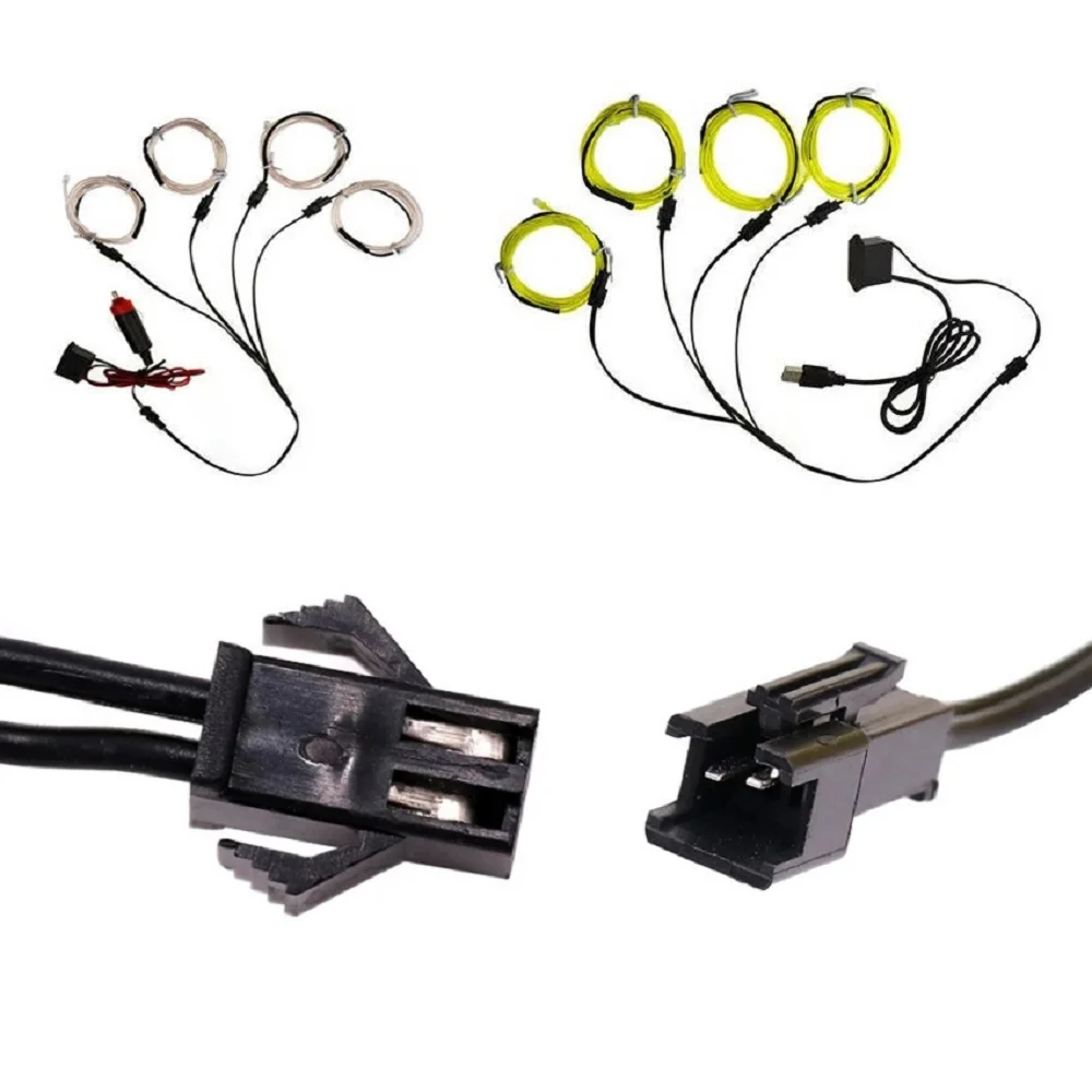 1 To 2/3/4/5 Splitter Connector For EL Wire Electroluminescent Light Conected With Inverter Cable LED Neon Light Wiring