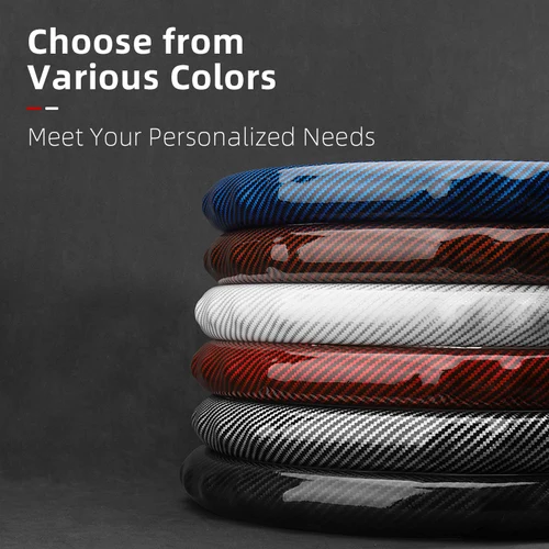 Imagen 2 del producto Adecuado para Mitsubishi textura de fibra de carbono cubierta de volante Snap-On diseño deportivo en forma de onda funda protectora Outlander Phev Sport Eclipse Cross Mirage G4 Asx Rvr Pajero Montero L200 Triton Galant Space