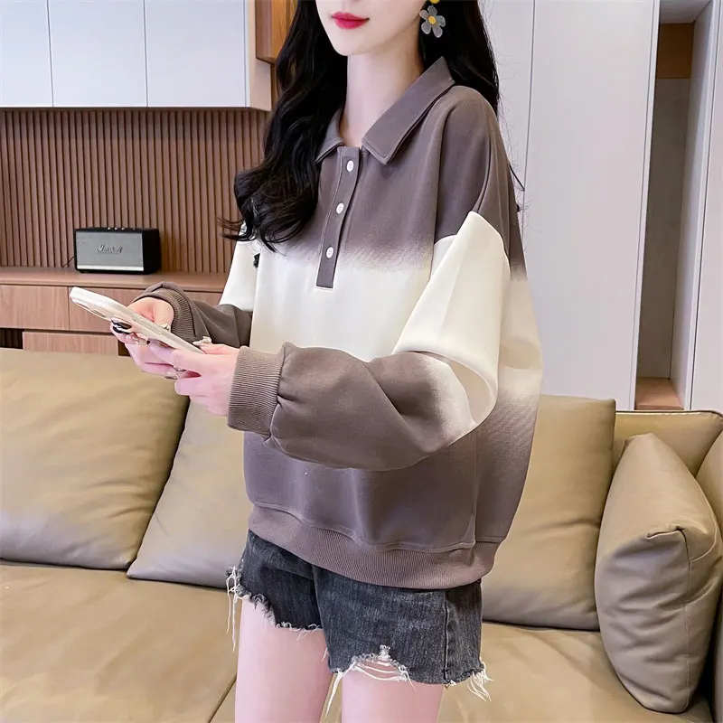 

Женские толстовки Женская зимняя одежда с рюшами из серого волокна с надписью средней длины контрастного цвета в тон из французского махрового жаккарда