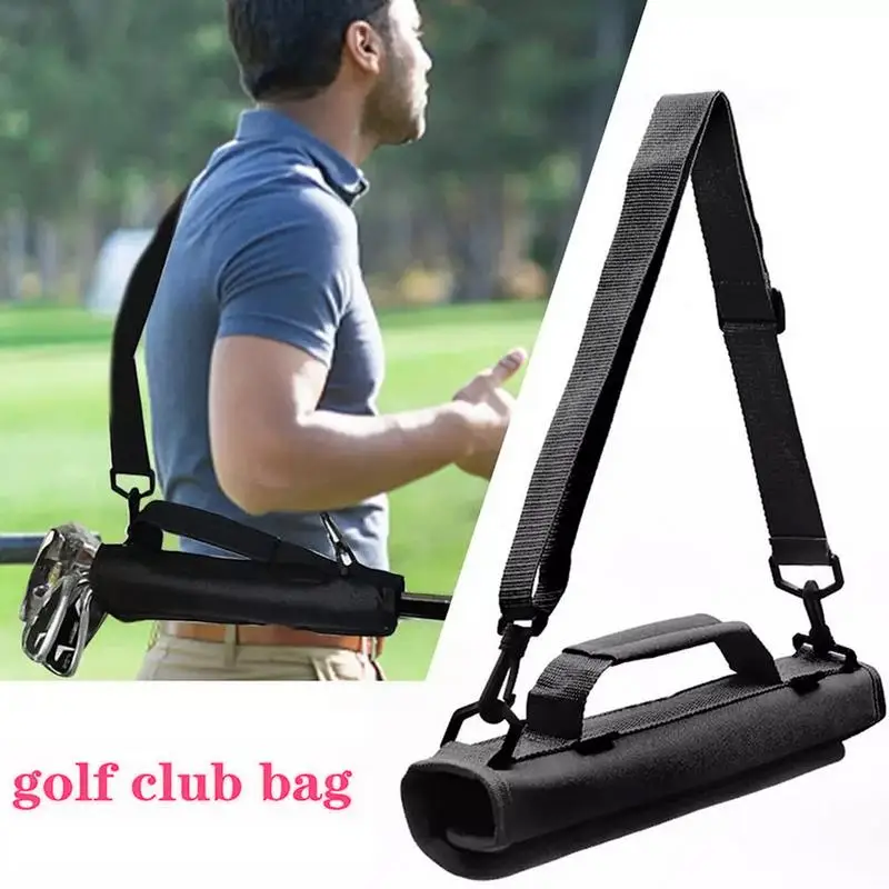 Tas pembawa klub Golf tas lengan pegangan Golf perjalanan dengan kantong bola tali Sling dapat disesuaikan tas bawaan Golf dengan pegangan untuk