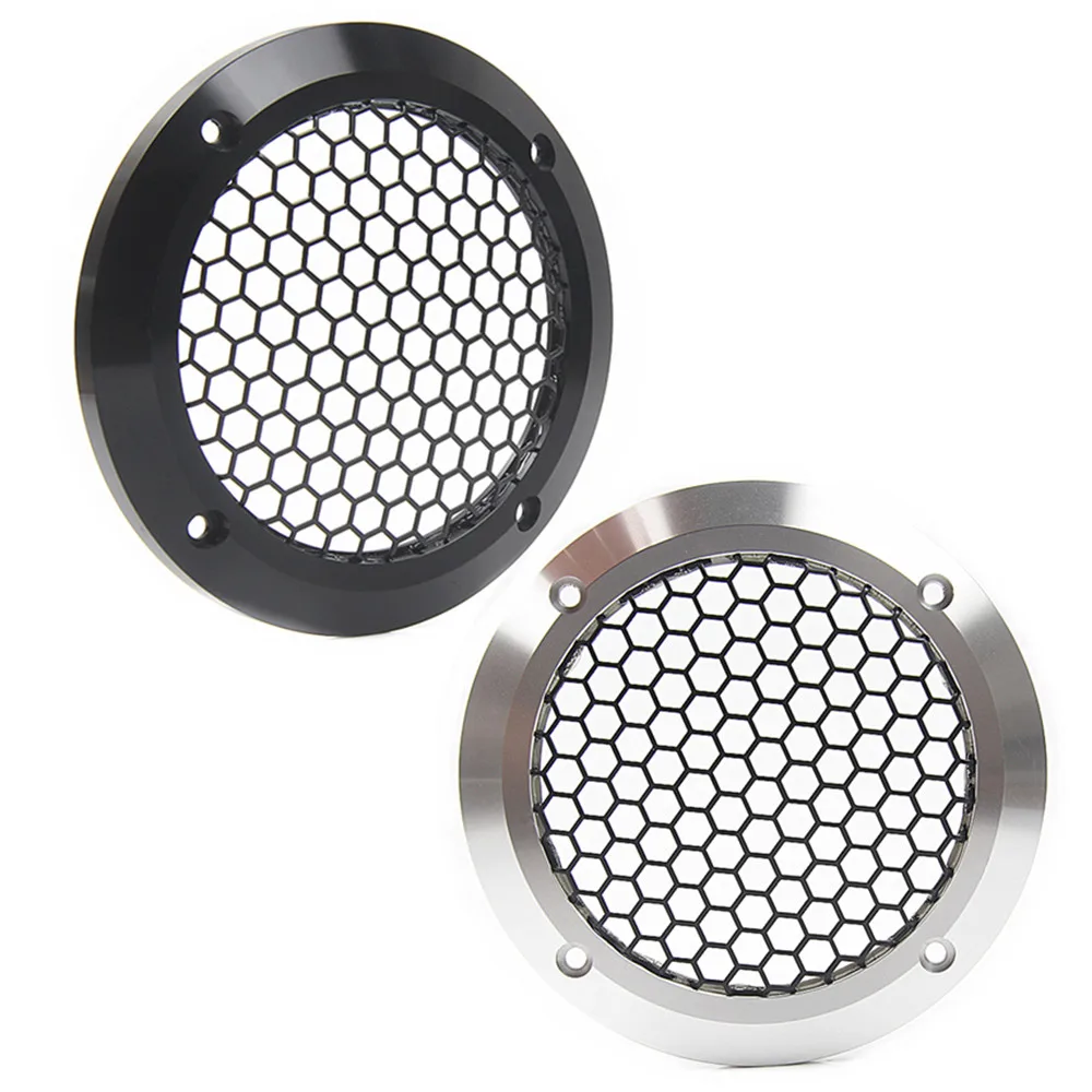 Large 4 inch 4 inch car horn A-pillar aluminum grille speaker DIY modified decorative mesh woofer protective frame cover