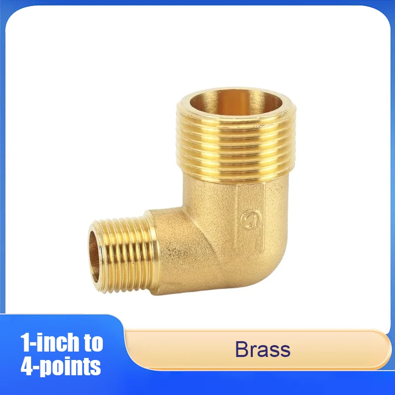 

Brass Elbow, Thickened 1-inch to 4-points Double External Thread 90-Degree Pipe Fitting