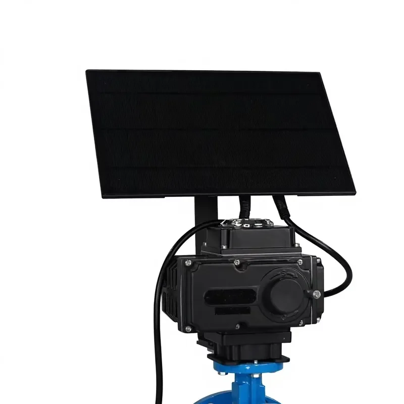 Solar Electrical Flanged Butterfly Valve DN50 DN100 for Water Oil Flow Speed Control