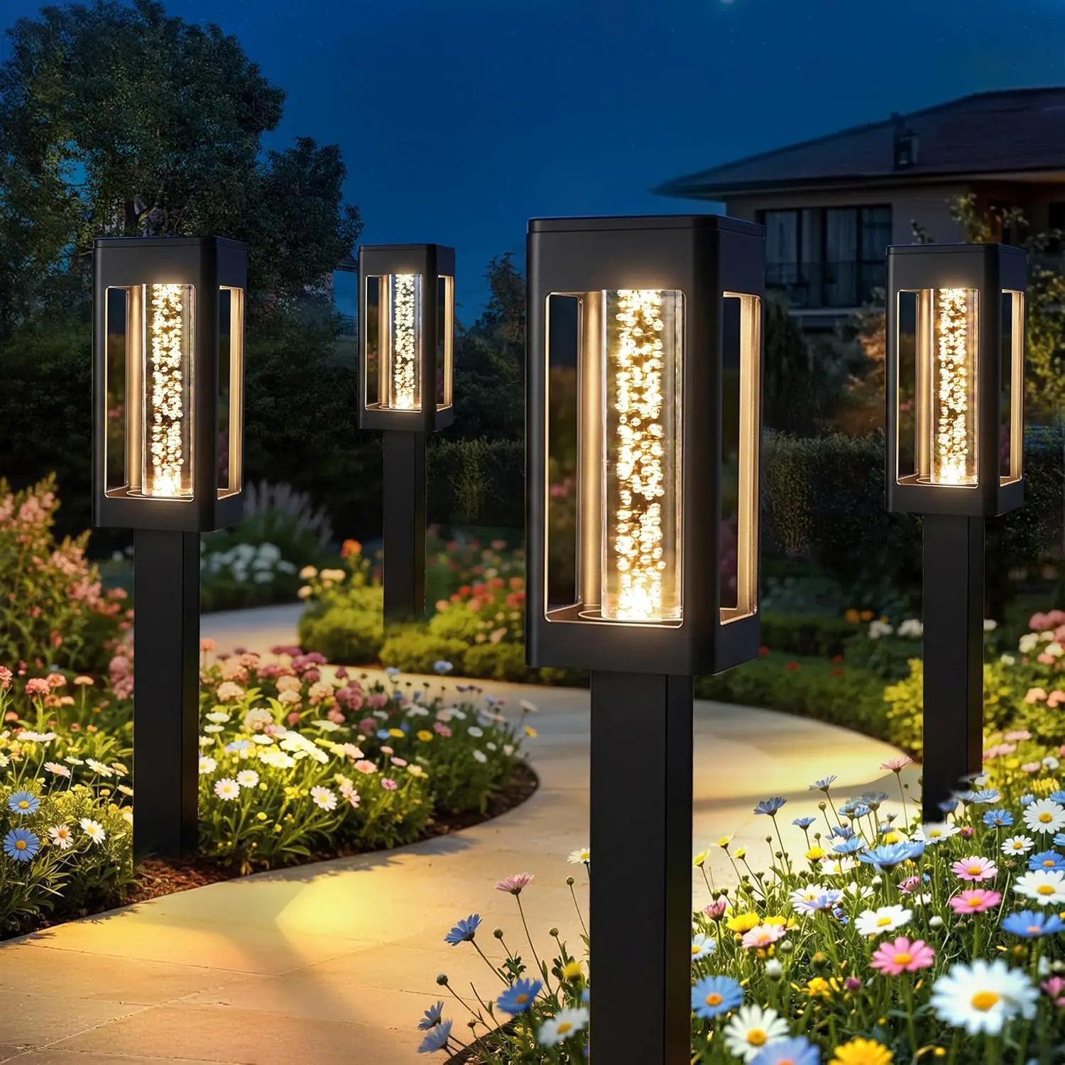 Outdoor String Lights Clear Glass 9in Buried Ground Light Rust Proof All Weather Warm White
