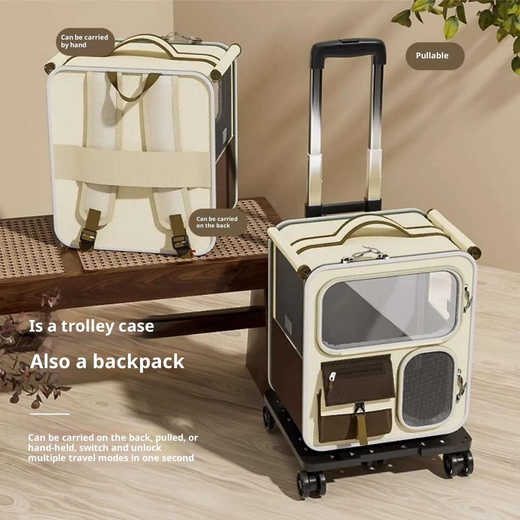 Mochila transportín con ruedas para gatos y perros - imagen 5