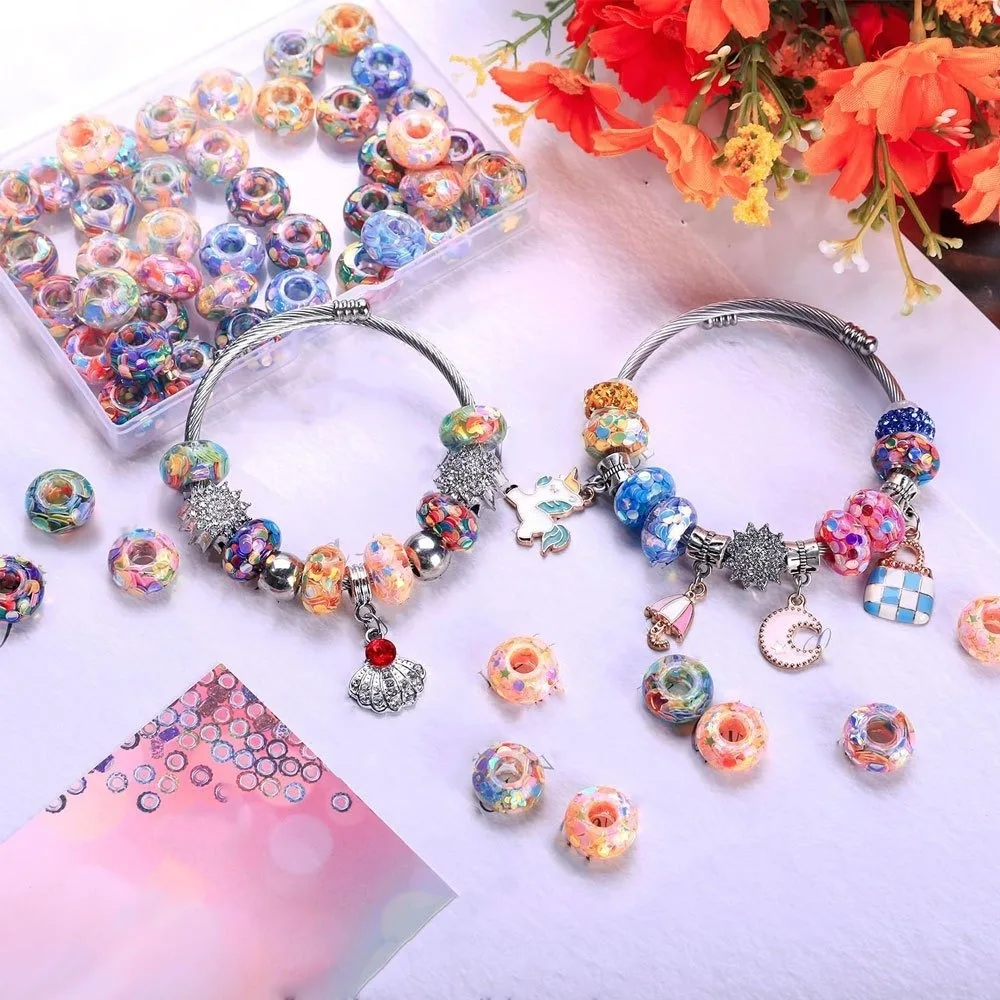 20/50pcsResin Material XMAS European and American Creative Personality Elegant Style Large Hole Bead DIY Jewery Bead Assortment