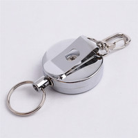 1 Pcs Resilience Steel Wire Rope Elastic Keychain Recoil Sporty Retractable Alarm Key Ring Anti Lost Ski Pass ID Card