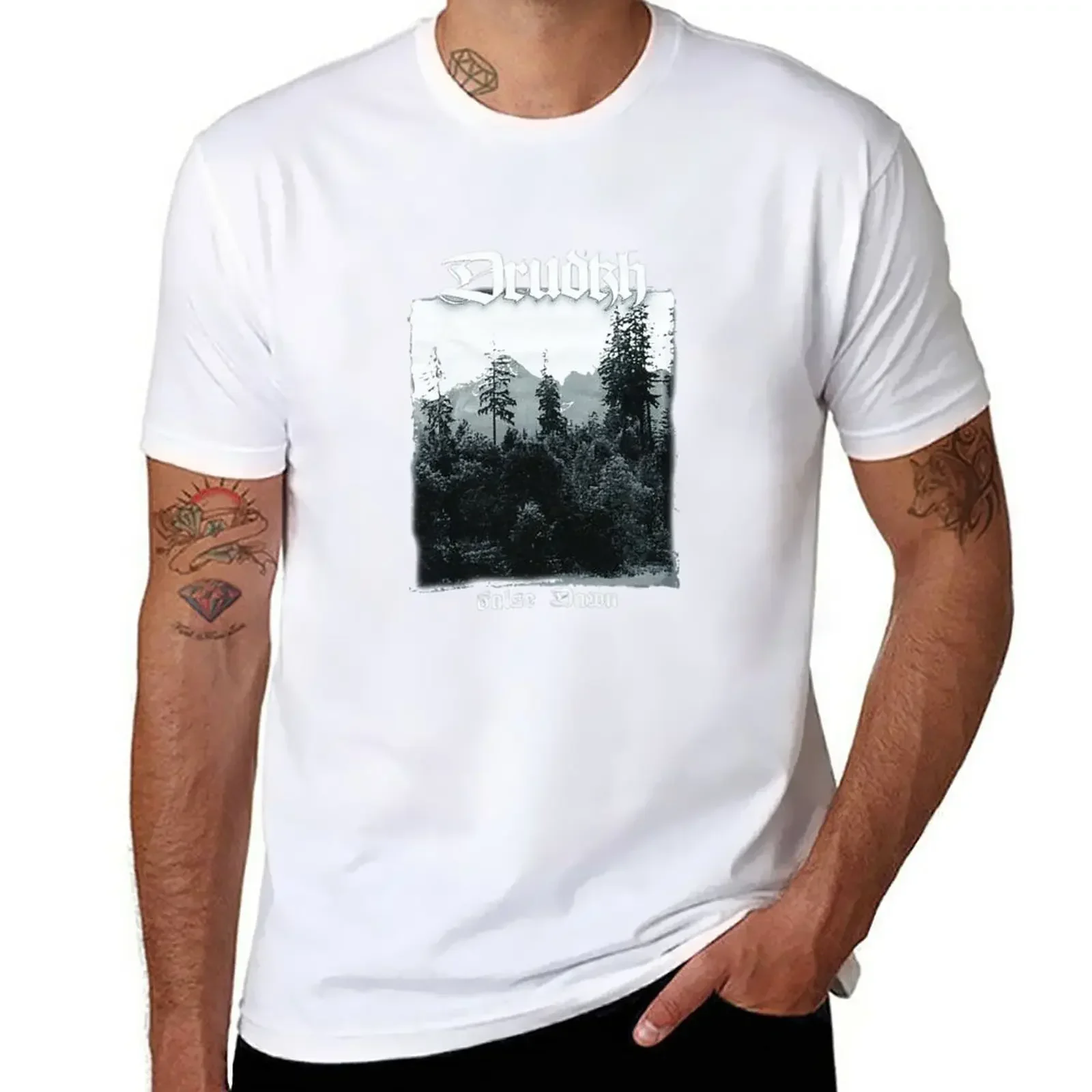 custom t shirts black t shirts Aesthetic clothing t shirt men New DRUDKH - False Dawn, design T-Shirt