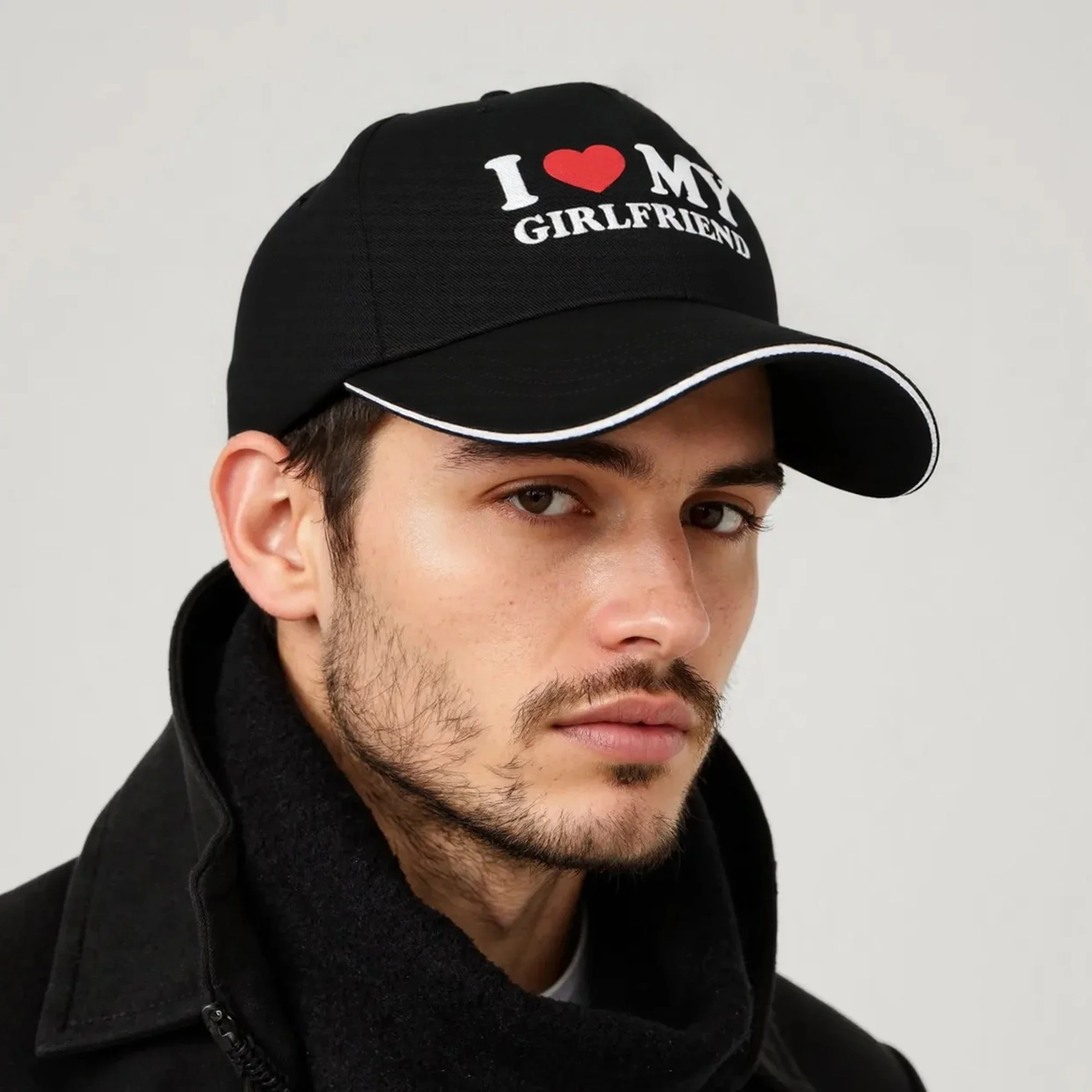 

I love my girlfriend Printed baseball hat Novelty funny Hip Hop hat Spring Summer Sunblock hat Adjustable casual hat Gift