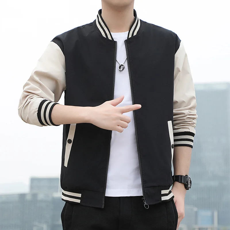 

Bomber Jacket Men Fashion Casual Windbreaker Jacket Coat Men Spring and Autumn New Hot Outwear Stand Slim Military Embroidery