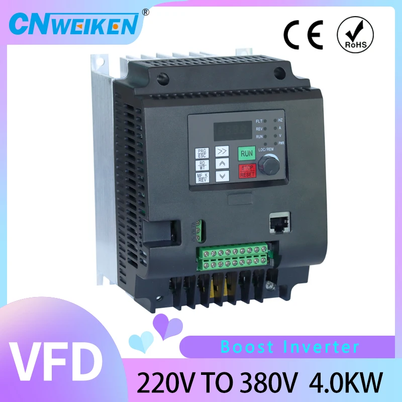 

4KW/5.5KW VFD Input 220V 1ph to input 220V 3ph Output 220V/380V High Performance AC to AC Variable Frequency Inverter