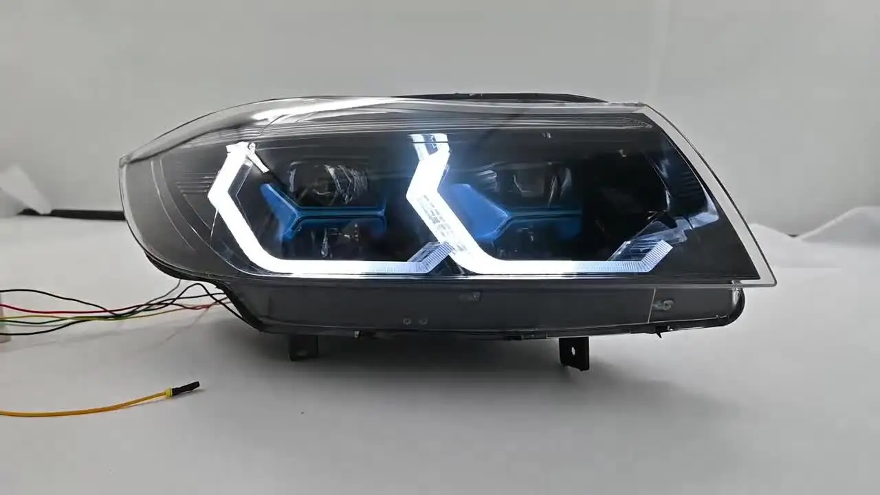 Angel Eyes LED Headlight For BMW 3-Series E90 E91 2005-2012 Pair Projector Headlamp Assembly DRL Daytime Running Light Upgrade