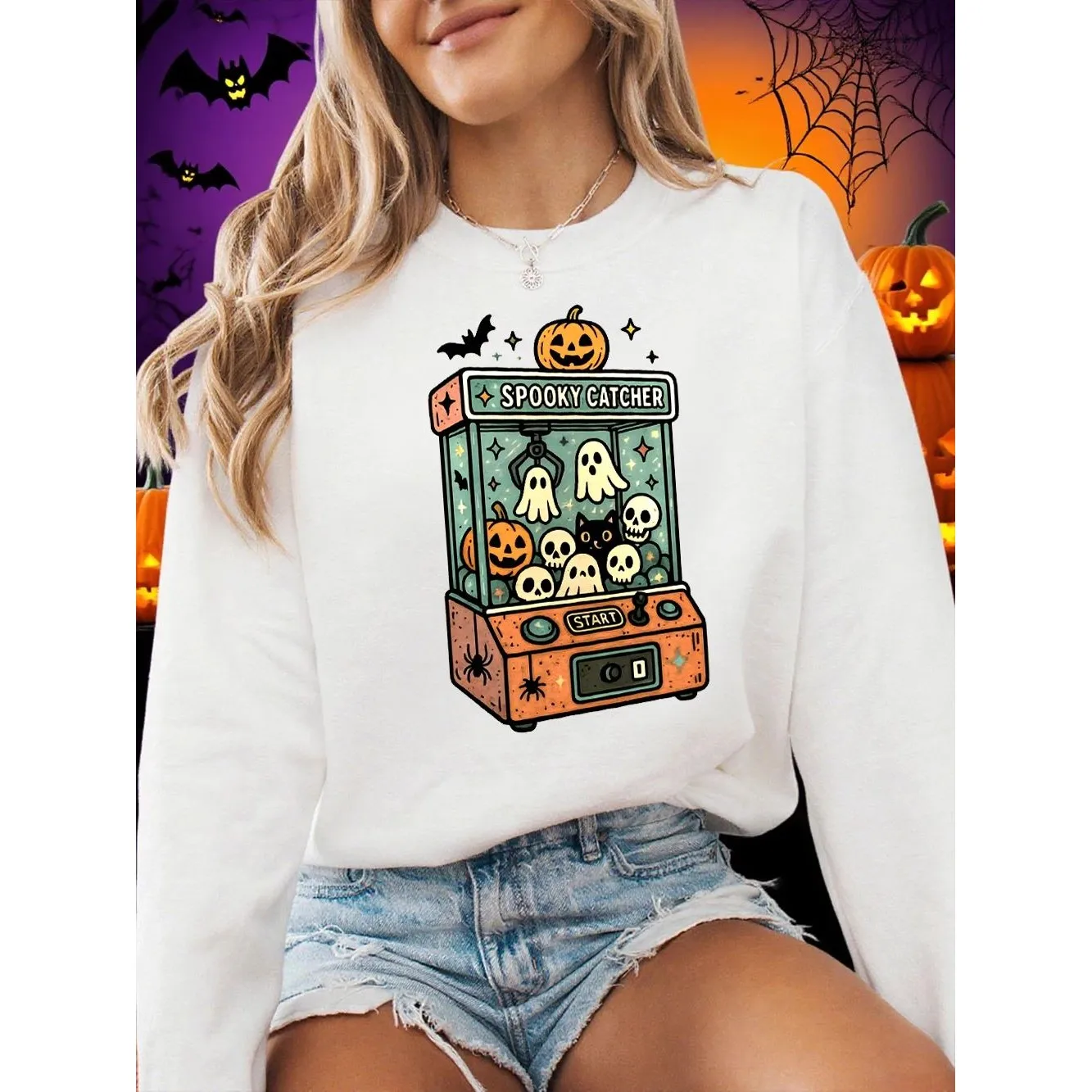 بلوزات نسائية فضفاضة مطبوعة على شكل دمية هاين من Loween ملابس خروج عصرية مجموعة خريف 2025