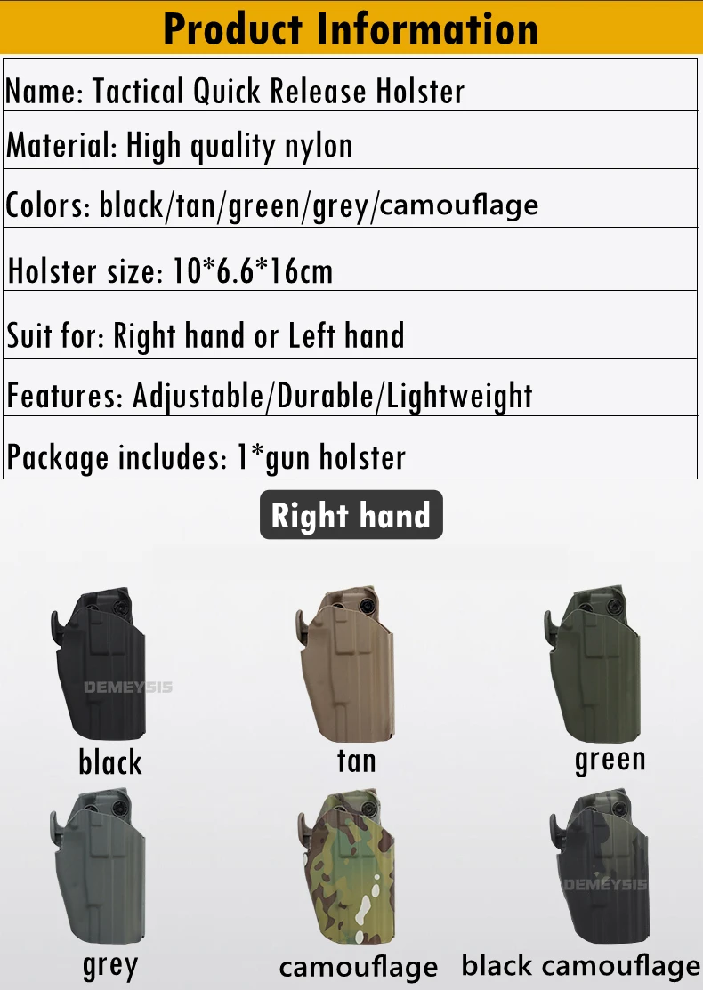 Tactical Gun Holster for G17 20 21 22 37 SIG P226 Hunting Shooting Pistol Waist Holsters Airsoft Combat Gun Case