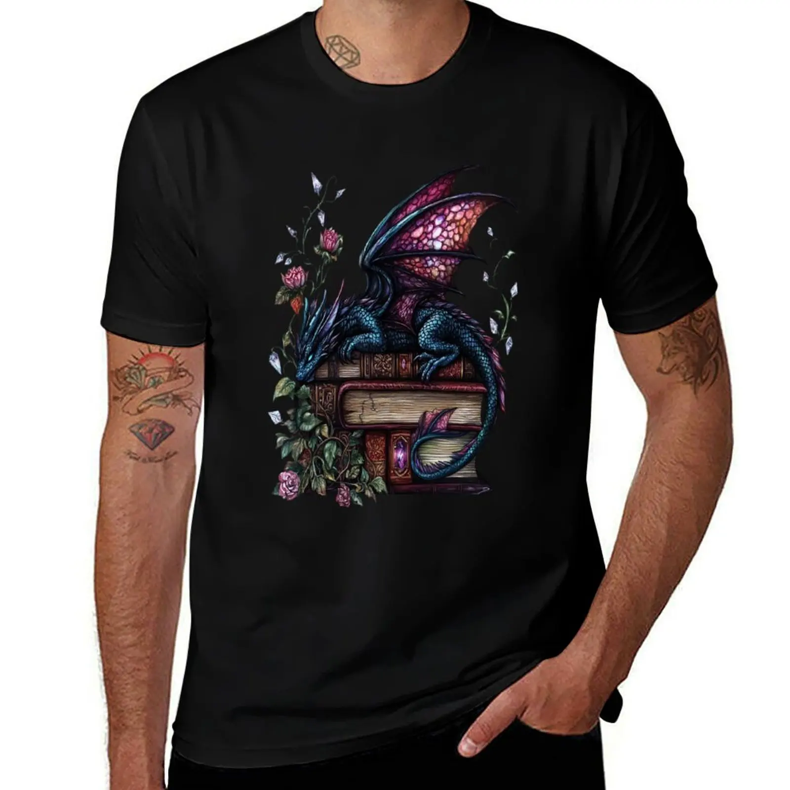 

Life is Better with Dragons and Books T-Shirt anime t shirts Blouse anime stuff Clothing fitted t shirts for men