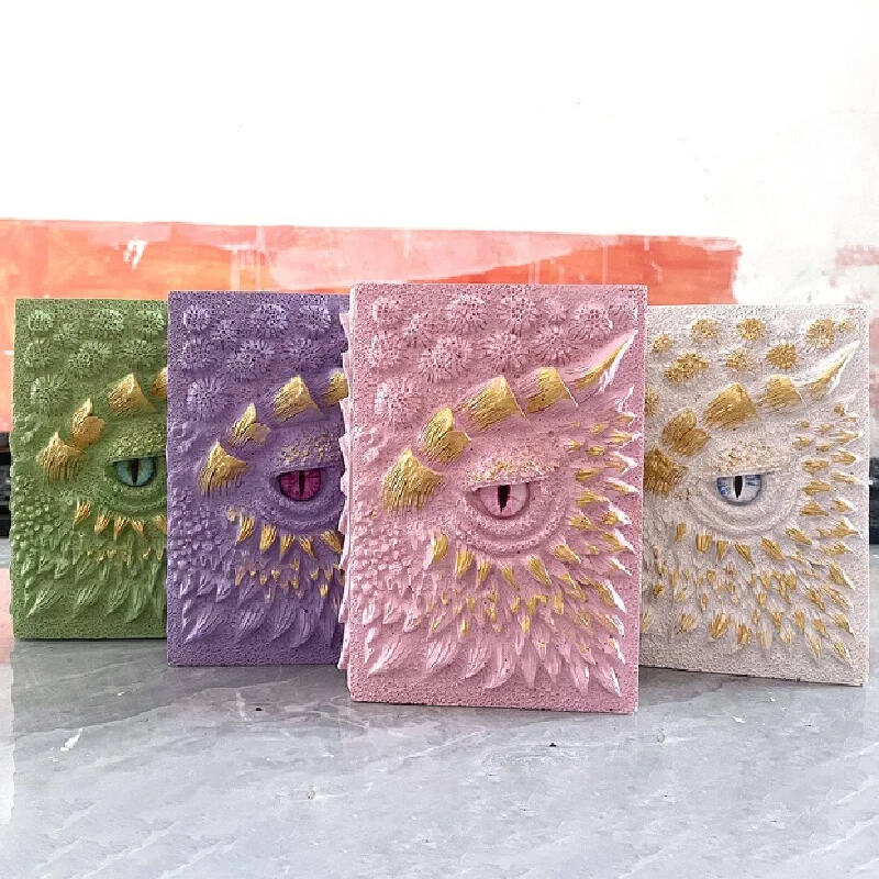 3D Embossed Dragon Eye Notebook Vintage Kraft Paper Journal Blank Pages Hard Cover For Daily Writing Sketching Travel Diary