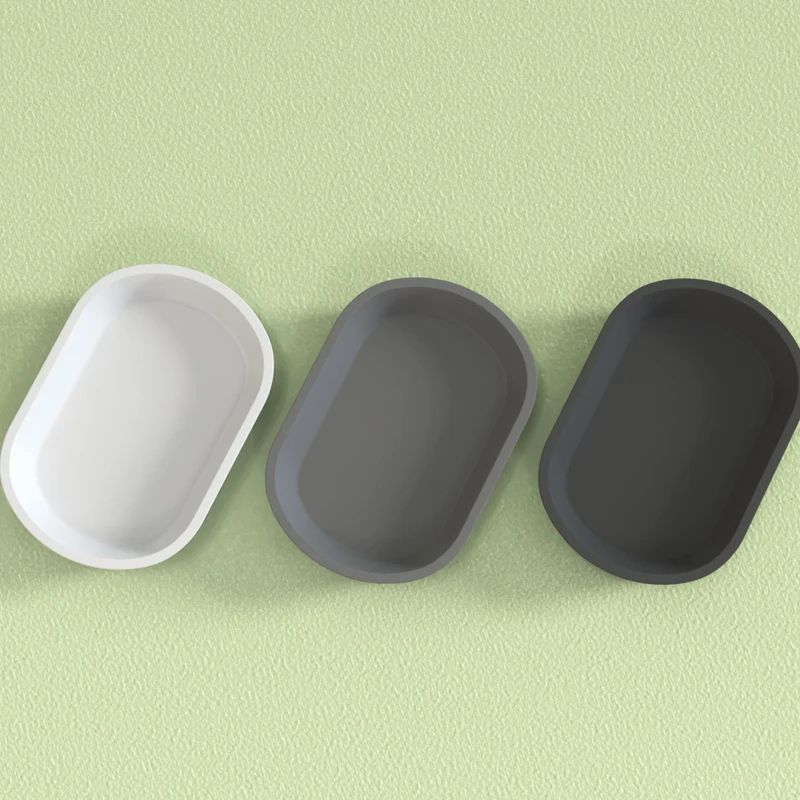 Molde de bandeja de prato molde de bandeja de prato de armazenamento pequeno tigela moldes de silicone caixa de recipiente de vela de concreto oval