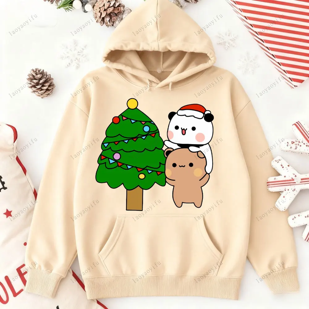 Bubu Dudu's Christmas Hoodie Bubu Dudu Christmas Couple Tracksuit Drop Shoulder Tracksuit Long Sleeve Street Fashion Sportswear