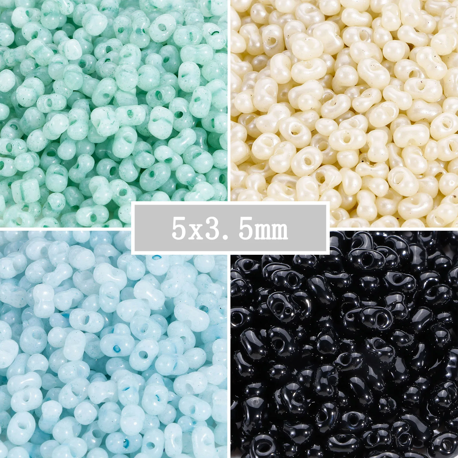 10Grams Glass Farfalle Seed Beads Peanut Multicolor Loose Spacer Beads DIY Necklace Bracelets Jewelry Findings About 5mm x 3.5mm