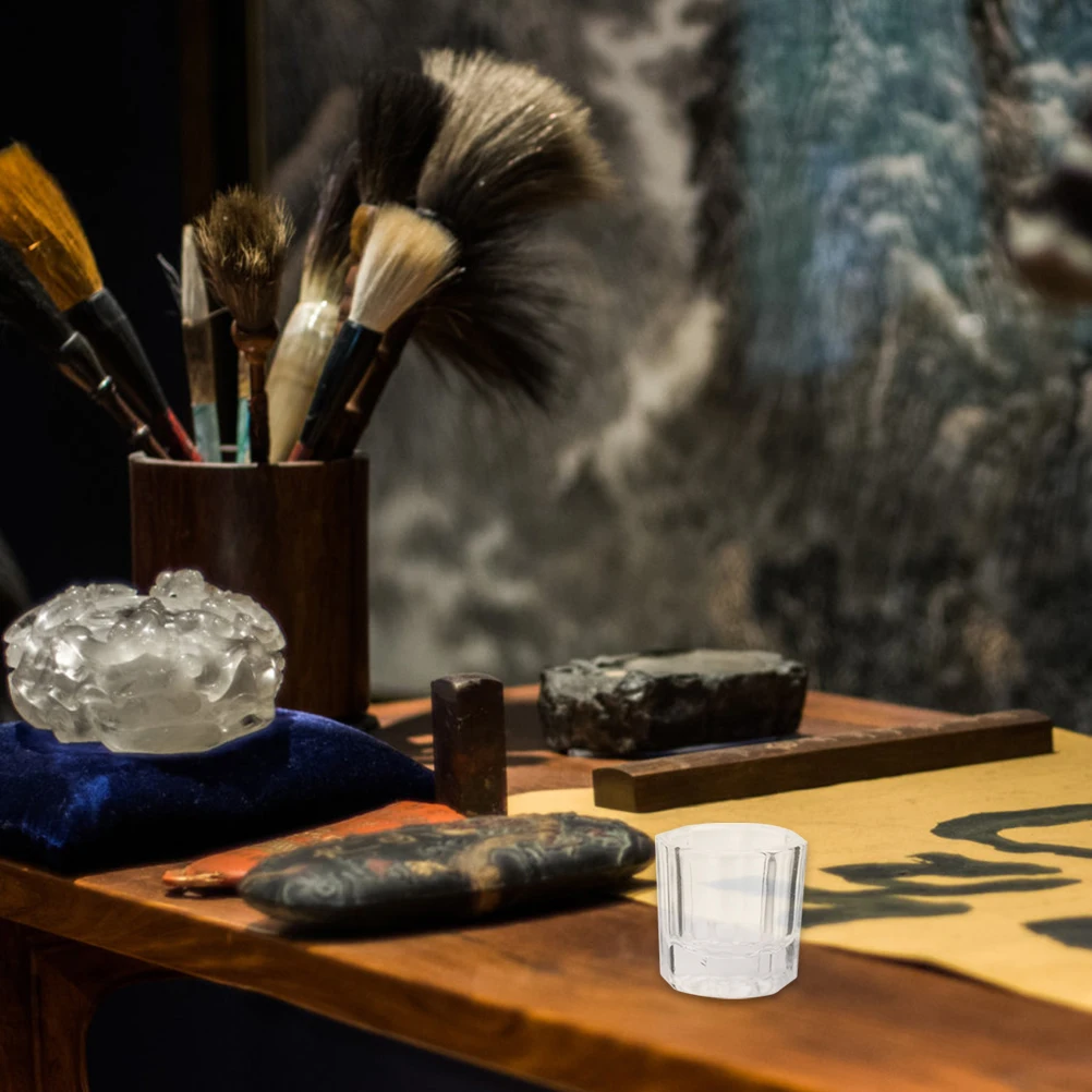 

8Pcs Glass Manicure Cups High Class Material Multi Functional Nail Art Liquid Holder Convenient Portable Professional Use