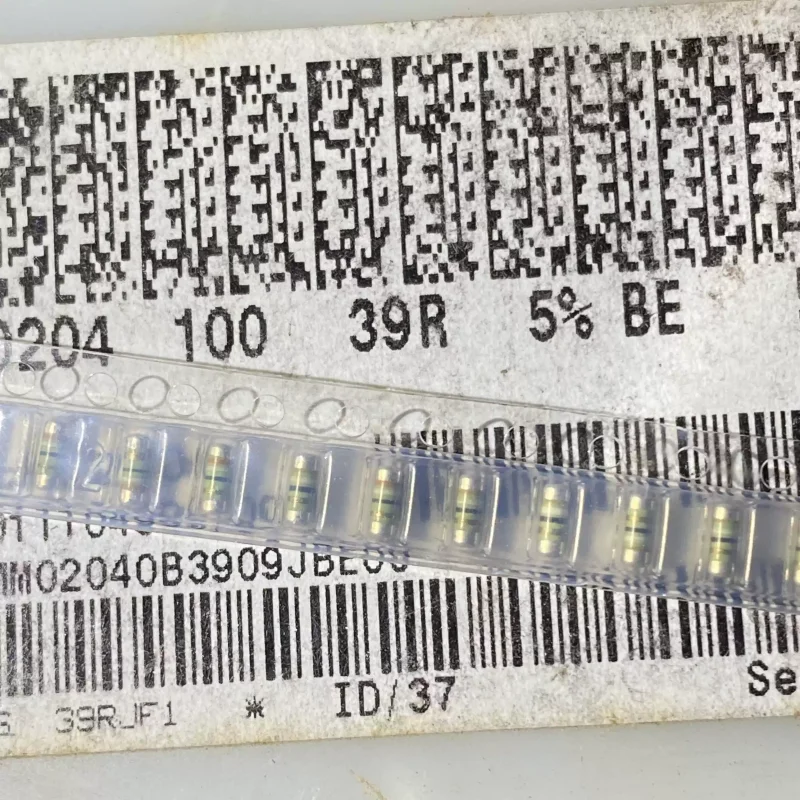 10-100pcs imported SMM02040B3909JBE00 39R 1/4W 5% wafer cylindrical color ring resistor