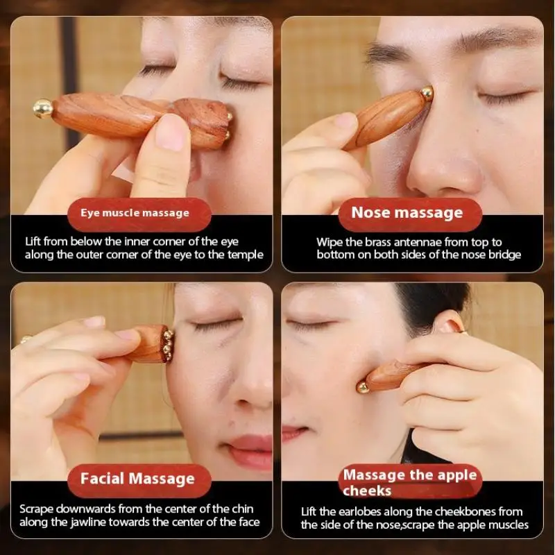 يده لوتس البذور الجمال المهنية النحاس و خشب الورد الوجه غوا شا أداة العين الاسترخاء بقعة خطوط الطول تدليك نقطة الوخز