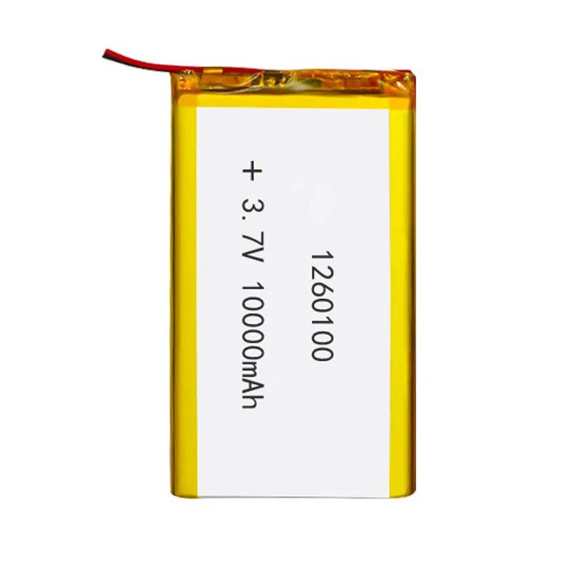 3.7V 10000mAh 1260100 Lithium Polymer Ion Battery 2.0mm JST Connector