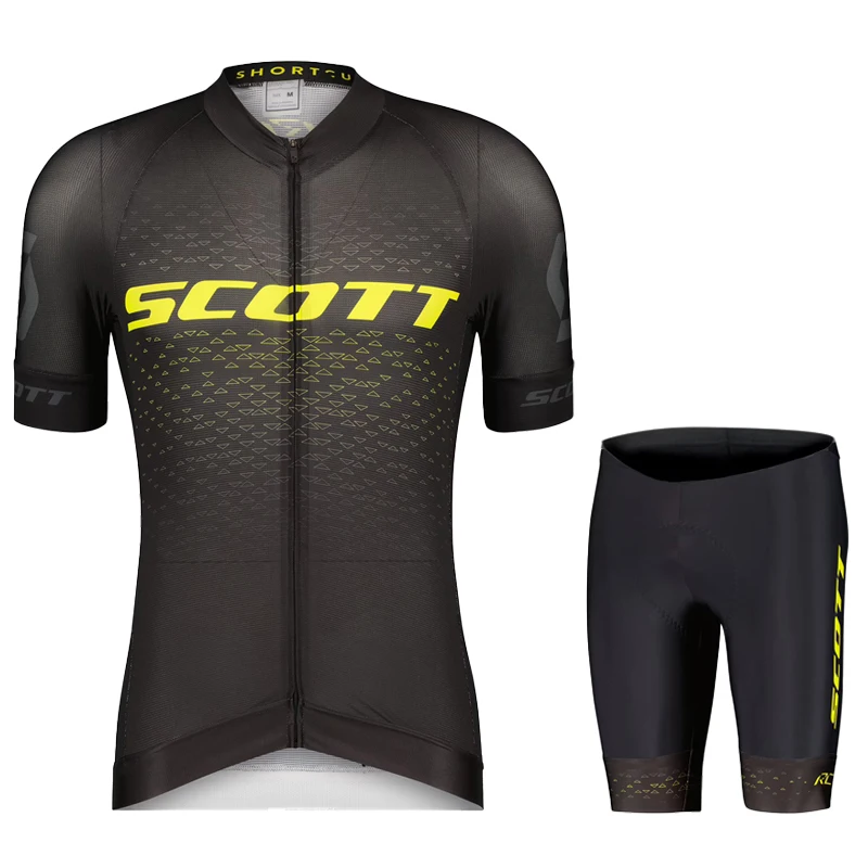 SCOTT Road Bike Jersey Set Men\'s Cycling Clothing Summer MTB Team Clothes Short Sleeve Uniform Triathlon Skinsuit Ropa De Hombre