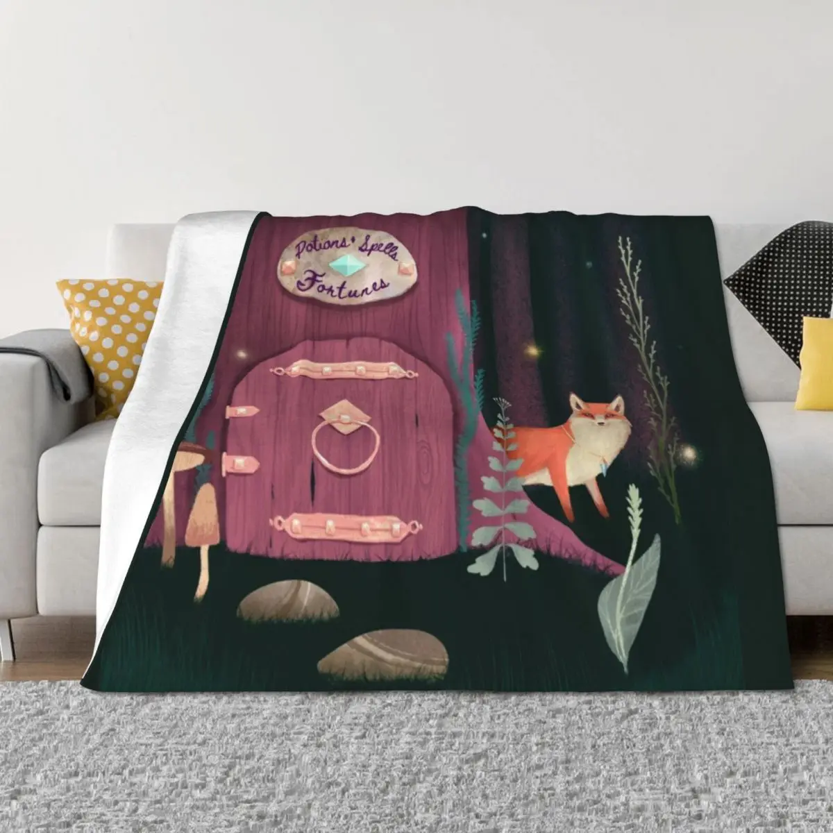 

Sorcerer Of Woodland Charms Potions Spells And Fortunes Throw Blanket Decorative Sofa Cute Plaid Cute Luxury Throw Blankets