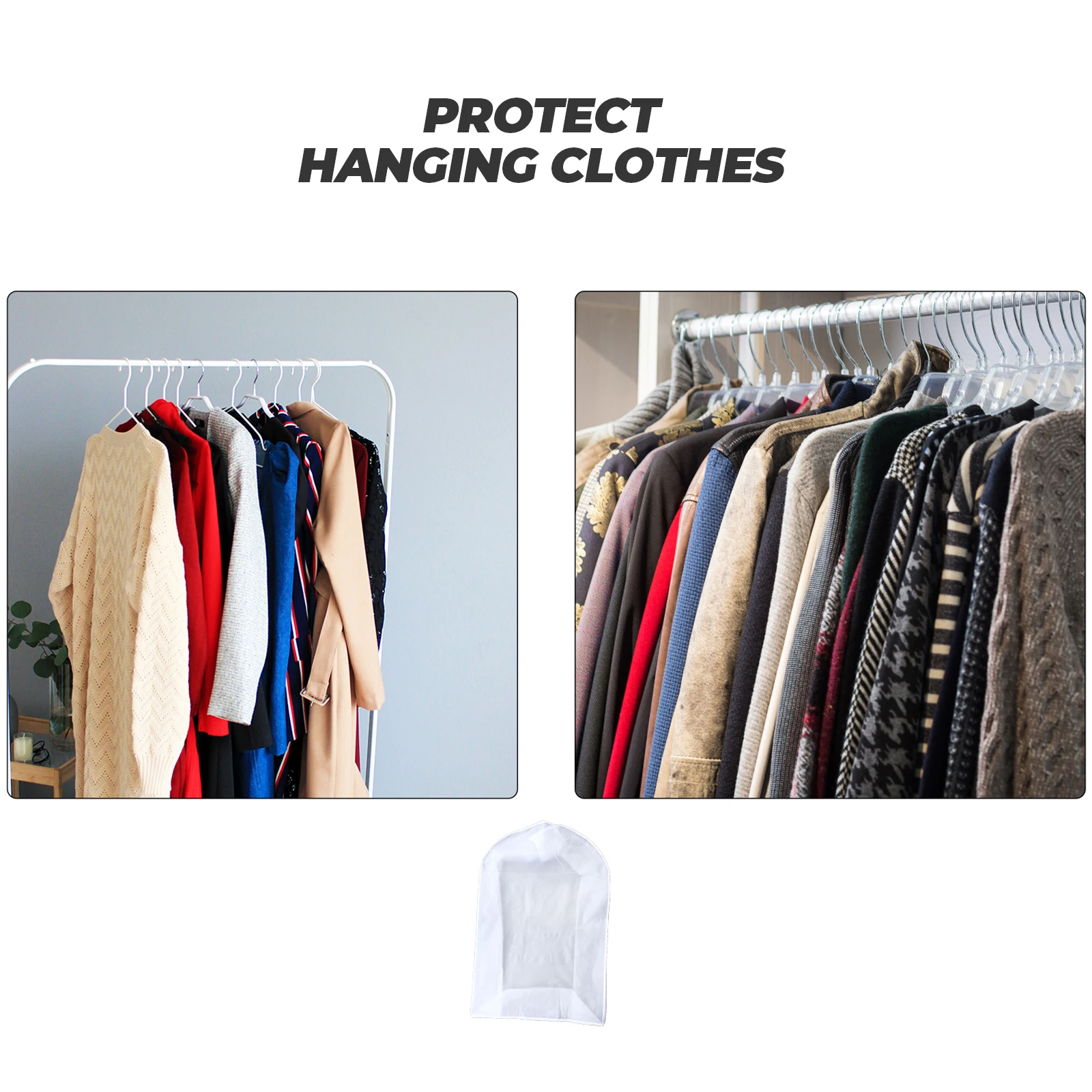 

Clothes Cover Bag Clothing Wardrobe Hanging Garment Dress Protective PEVA Clothes Bag Dustproof Closet ganizer