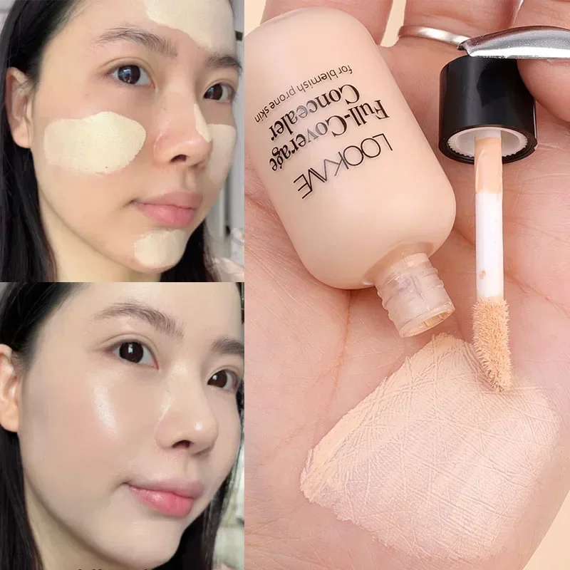 Volledige Dekking Acne Donkere Kringen Concealer Crème Waterdichte Matte Olie Controle Blijvende Vloeibare Foundation Gezichtsmake-Up Cosmetica