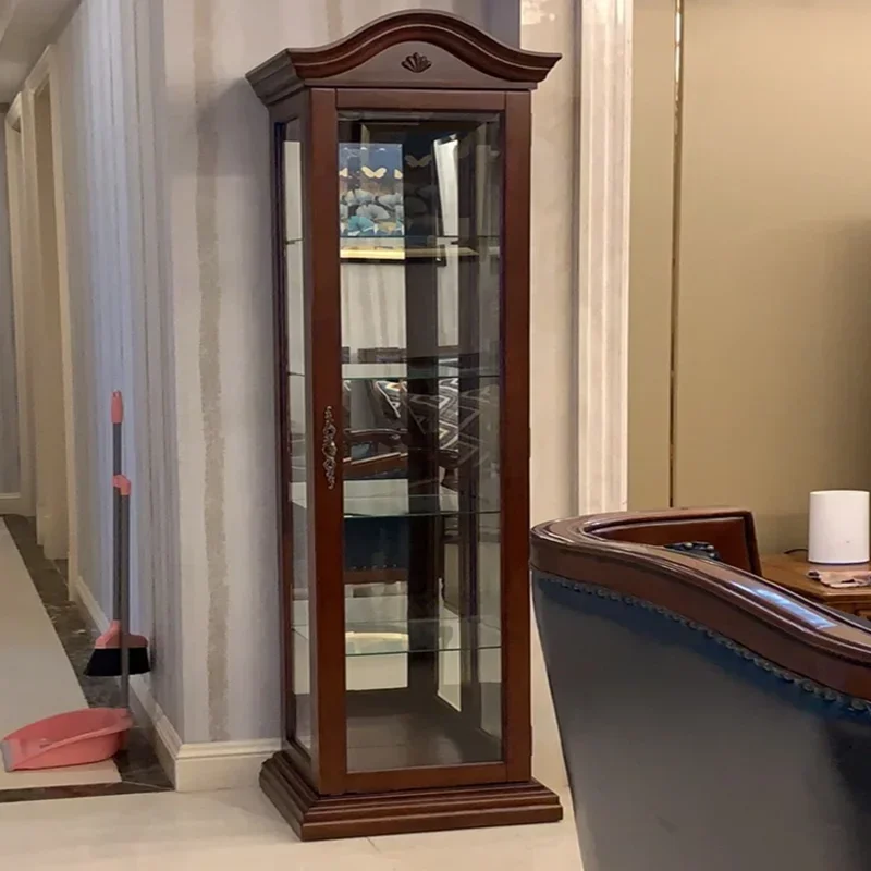 

JJSimple Роскошный винный шкаф из цельного дерева на стене, стеклянный витрина, винный шкаф для гостиной