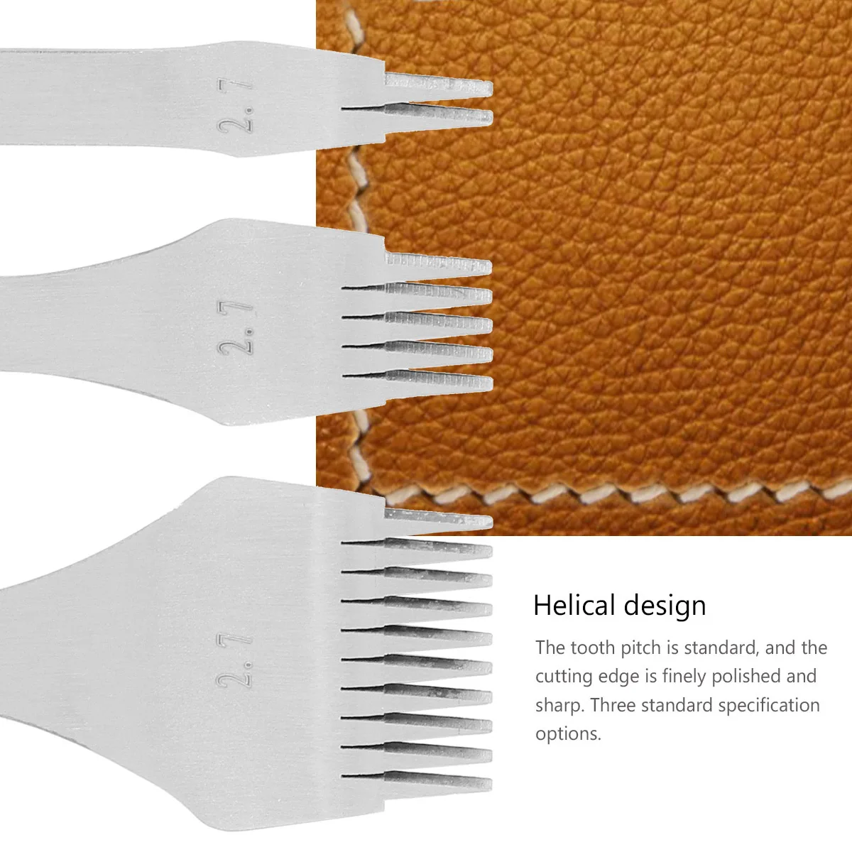 

3 pcs 2/5/10 Prong Craft Tools High Strength Steel Sharp Rhombus Tooth Smooth Handle Punch Tool For Hand