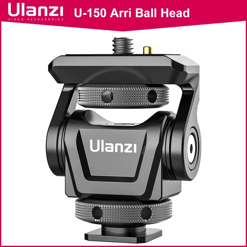 Ulanzi U-150 Universal DSLR Camera Monitor Mount 360 Rotation Adjustable Monitor Adapter with Cold Shoe 1/4 Screw