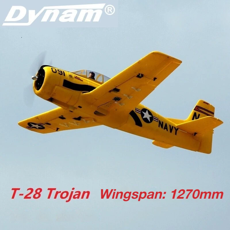 Dynam 1.27M T-28 Remote Control Electric Aircraft Model 6CH Fixed Wing Propeller Simulation Fighter Low‑Wing Plane 4S Power PNP