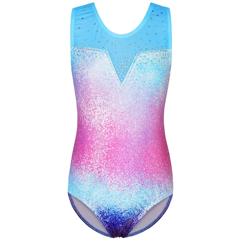 BAOHULU Girls Ballet Leotard Sleeveless Gymnastics Outfit Sparkle Ballerina Practice Bodysuit  Dancewear Leotard for Ballet