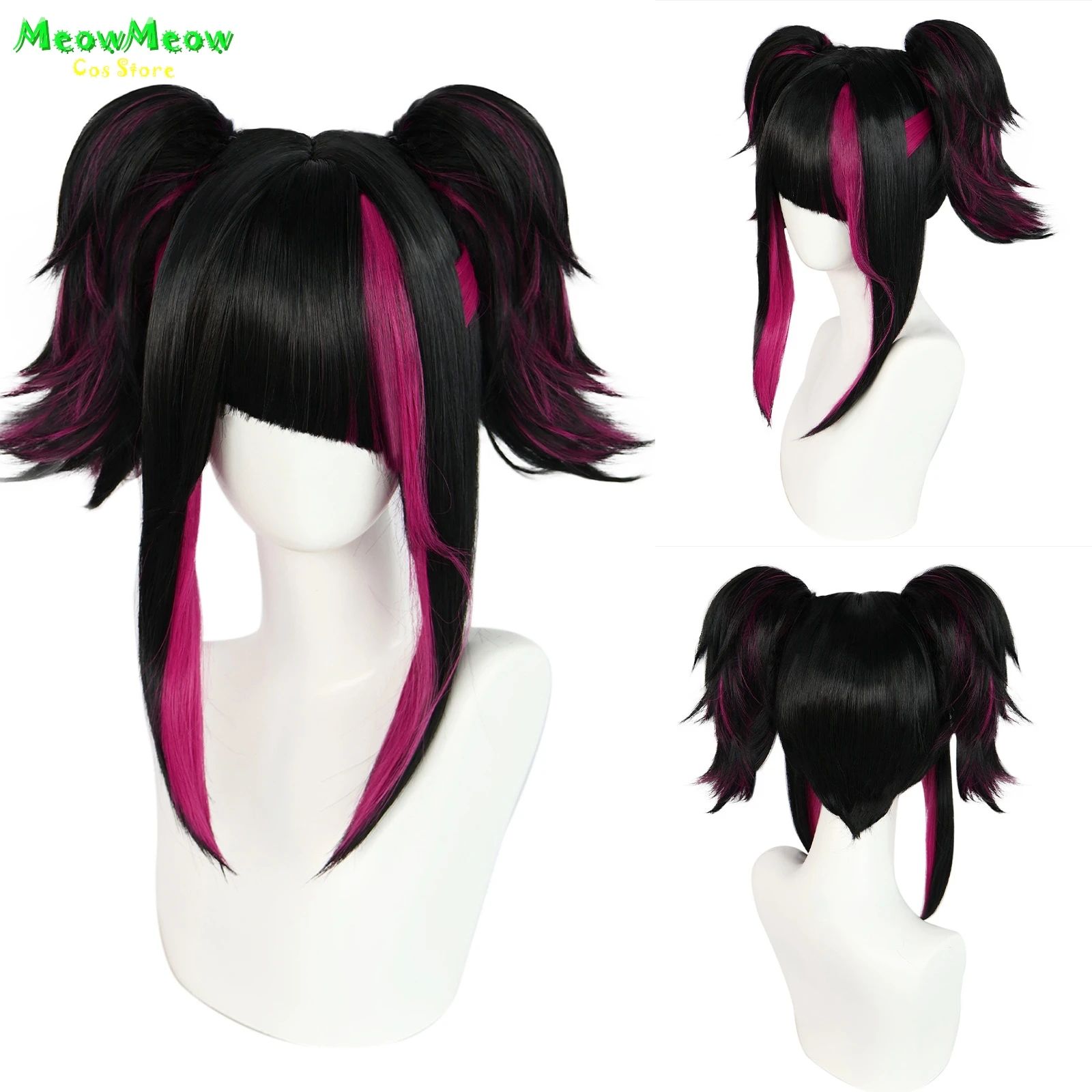 

Han Juri Cosplay Wig Black Rose Red Wig Cosplay Anime Cosplay Wigs Heat Resistant Synthetic Wigs Halloween