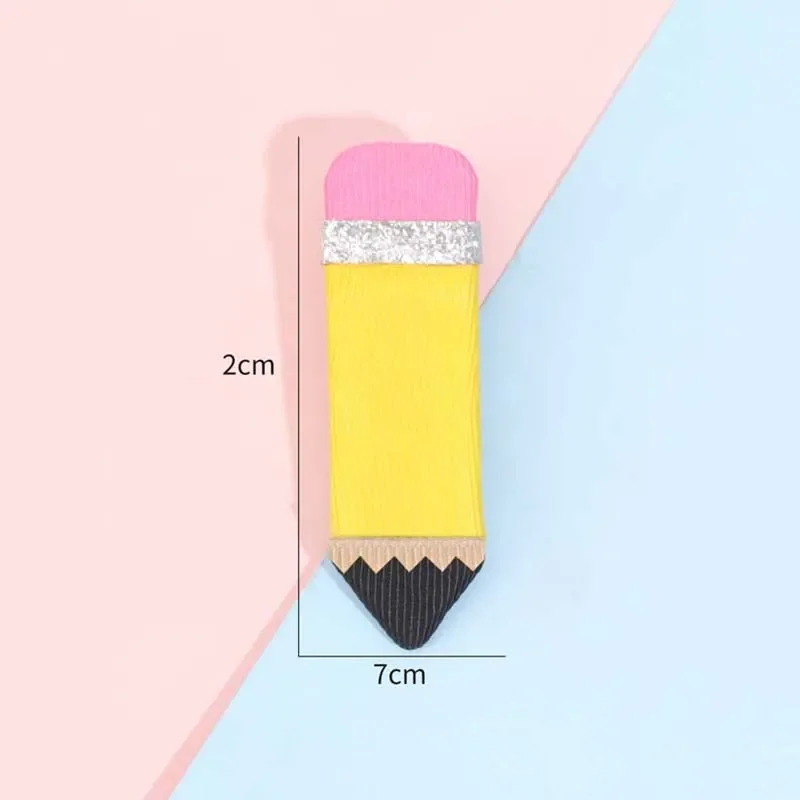 Oaoleer 2Pcs Back To School Hair Accessories Pencil Hair Clip for Baby Girls Exquisite Pencil Hairpin Barrettes Student Headwear