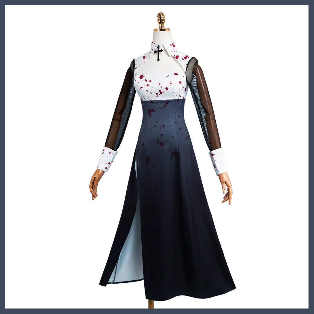 Anime My Dress-Up Darling Kitagawa Marin Cosplay Costume Nun Black and White Dress Wig Woman Sexy Christmas Carnival Suit