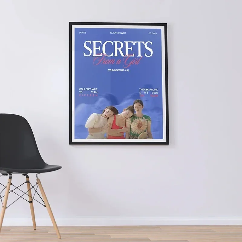 قماش اللوحة لورد ميلودراما/ألبوم جولة الطاقة الشمسية مستوحاة الموسيقى المغني ملصق فني جدار طباعة صورة لغرفة ديكور المنزل