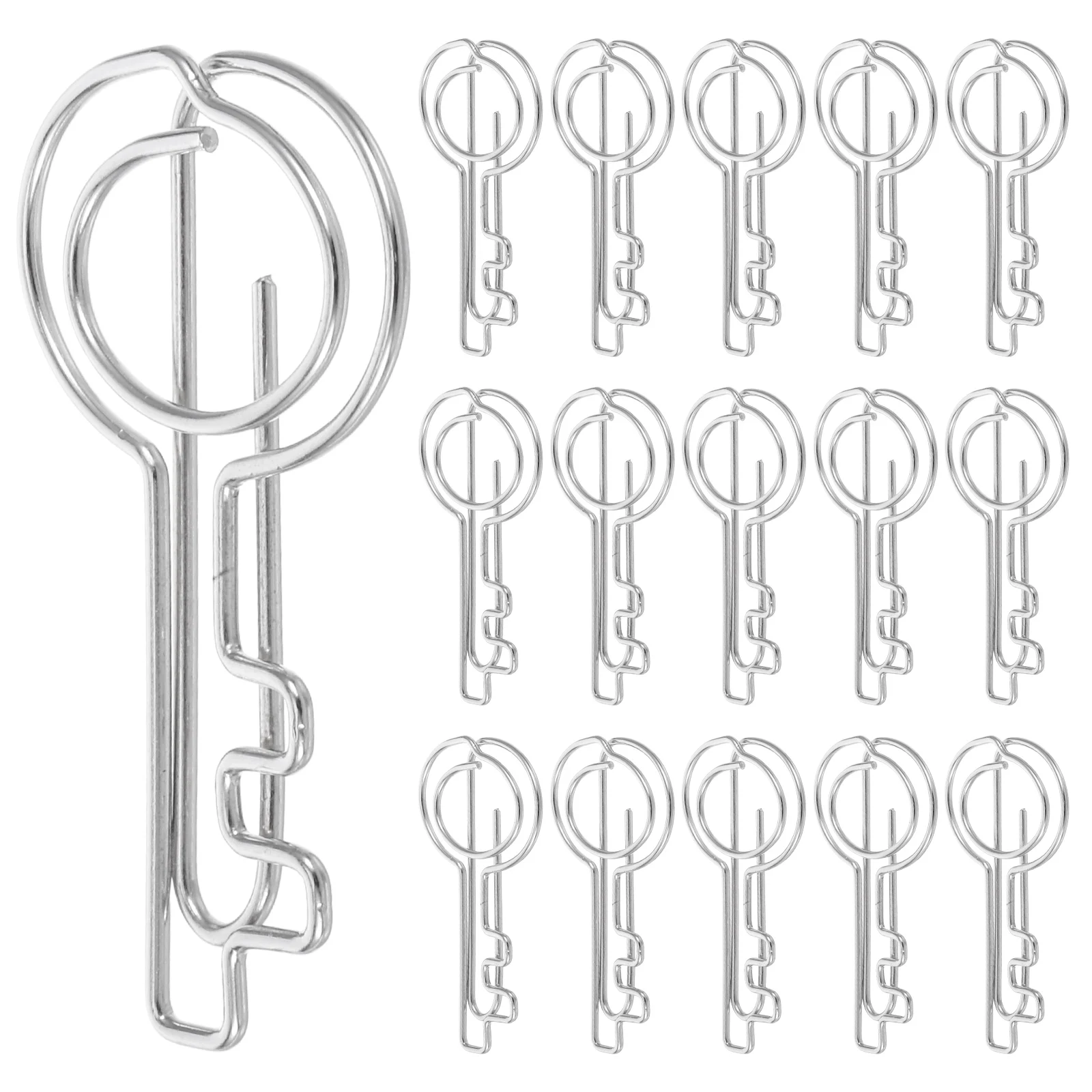

20 pcs Key Shaped Paper Clips Document Organizing Cute Bookmarks Journaling Clamps Wire Binder Pins Metal File Folder Storage