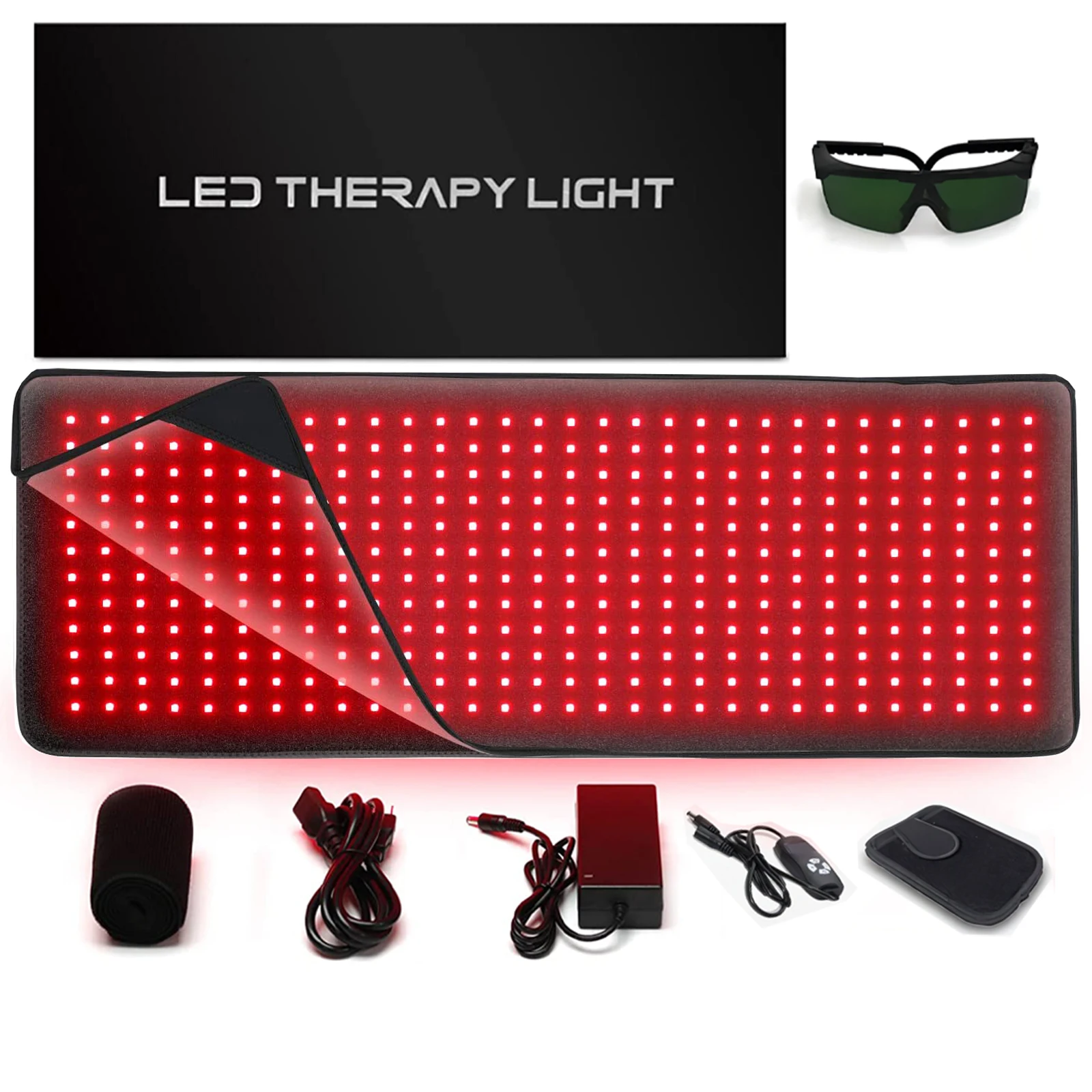 Ceinture lumineuse LED rouge 660nm et 850nm, 360 pièces, grands coussinets portables pour le corps