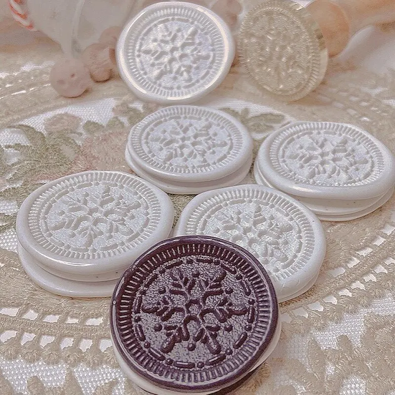 

3D сургучная печать, снежинка, матовая тисненая круглая медная головка 30 мм-оригинальный дизайн для свадебного приглашения, декор конвертов, игрушки