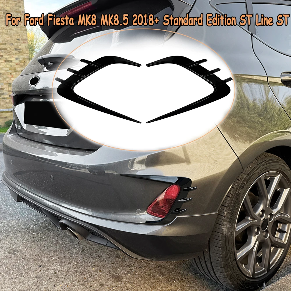 Amortecedor traseiro lábio divisor spoiler corpo pára-choques para ford fiesta mk8 mk8.5 2018 + edição padrão st linha st proteção peças de automóvel
