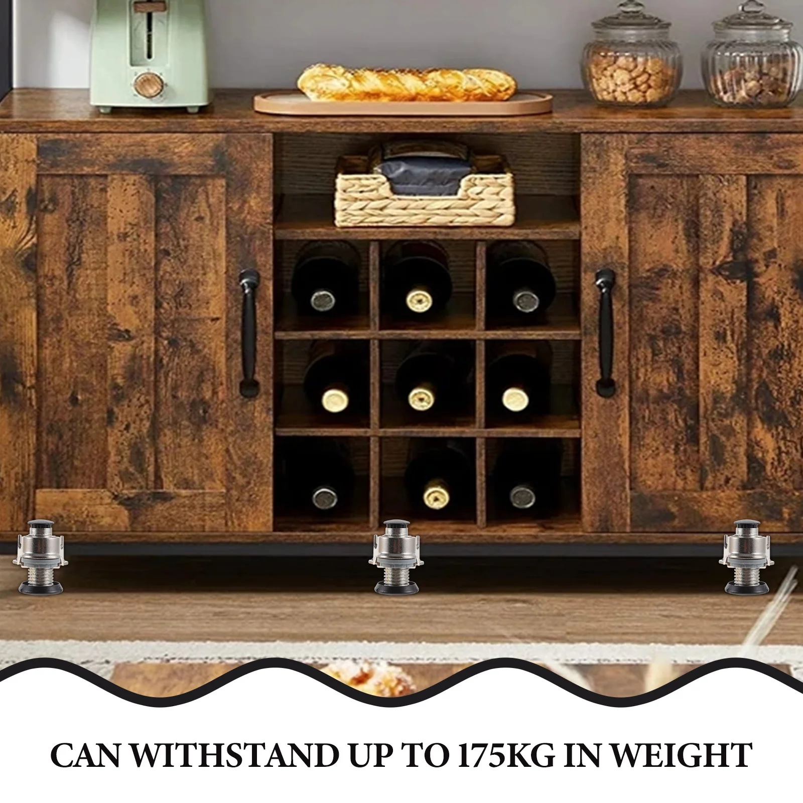 

4Pcs Adjustable Furniture Leveler Heavy Duty Zinc Alloy Anti-Skid Foot Pad 0-25mm Height Adjustment for Closet Wardrobe Sofa