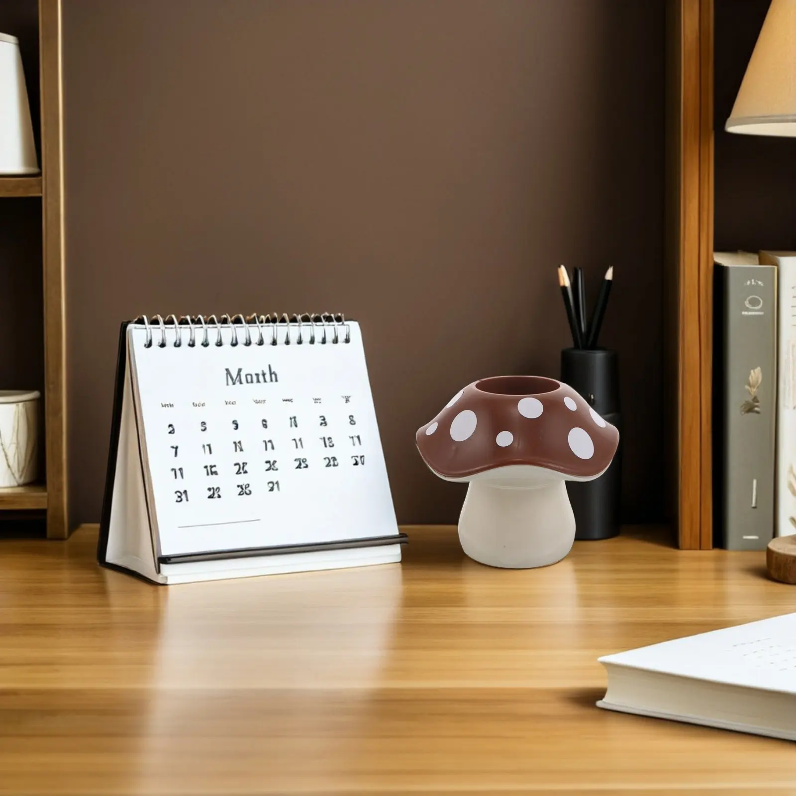 

Kawaii Mushroom Pen Holder Plastic Pencil Organizer for Desk Office Dormitory Desktop Stationery Storage Box Mushroom Pen Holder