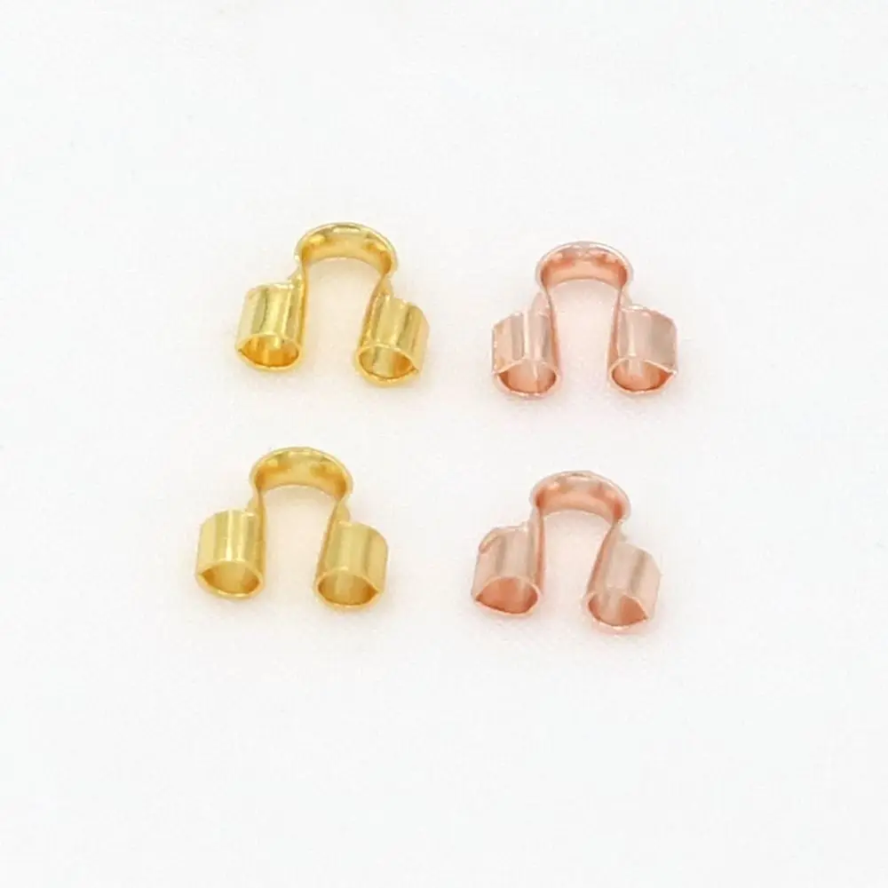 100Pcs U Shape Wire Guards for Jewelry Making 14/18K Gold Plating Rust-proof Wire Protectors Loops Copper Elegant