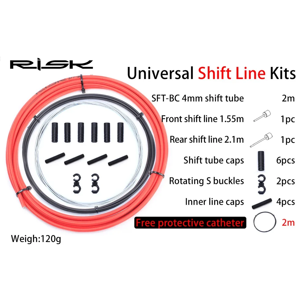 Risk bicicleta shift engrenagem desviador/kits de freio fio tubo linha mangueira básica freio/shift cabo & habitação grupo conjuntos para mtb